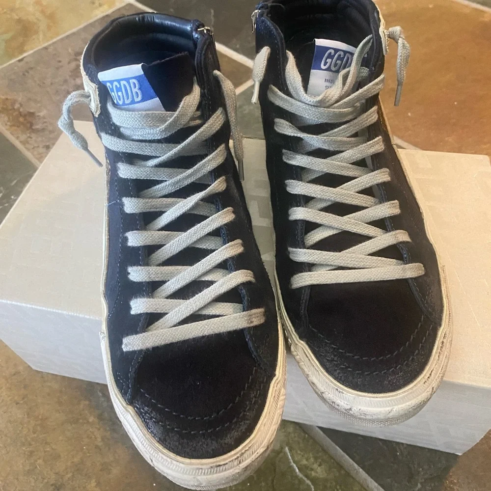 Golden Goose slide.Blue denim and leather white star.Size 37. = 7 in women - Picture 2 of 10